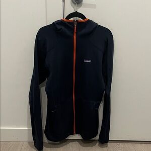 Patagonia Navy and Orange Full-Zip Hoodie